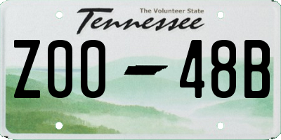 TN license plate Z0048B