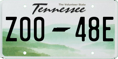 TN license plate Z0048E