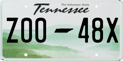 TN license plate Z0048X