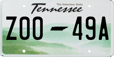 TN license plate Z0049A