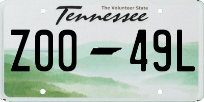 TN license plate Z0049L