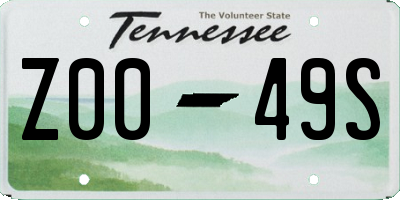 TN license plate Z0049S