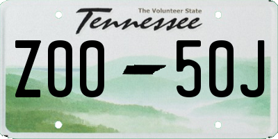 TN license plate Z0050J