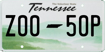 TN license plate Z0050P