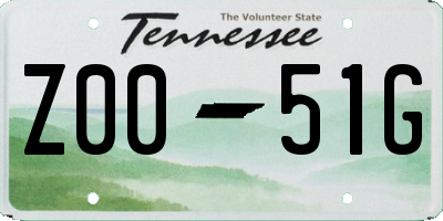 TN license plate Z0051G
