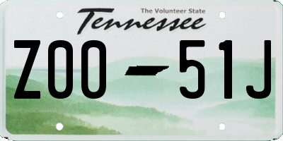 TN license plate Z0051J