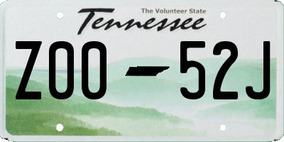 TN license plate Z0052J