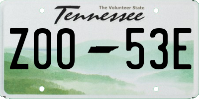 TN license plate Z0053E