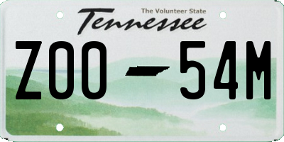 TN license plate Z0054M
