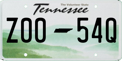 TN license plate Z0054Q