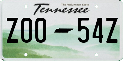 TN license plate Z0054Z