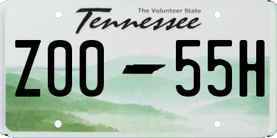 TN license plate Z0055H
