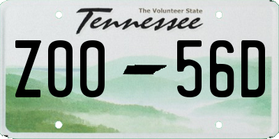 TN license plate Z0056D