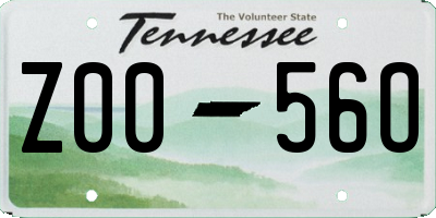TN license plate Z0056O
