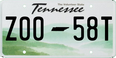 TN license plate Z0058T