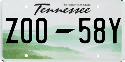 TN license plate Z0058Y