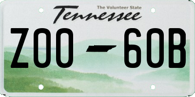 TN license plate Z0060B