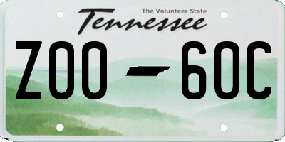 TN license plate Z0060C