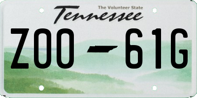 TN license plate Z0061G