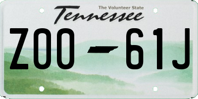 TN license plate Z0061J
