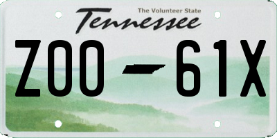 TN license plate Z0061X