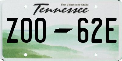 TN license plate Z0062E