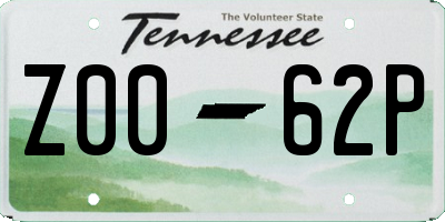 TN license plate Z0062P