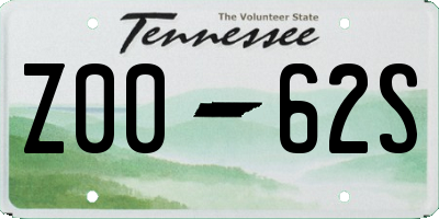 TN license plate Z0062S