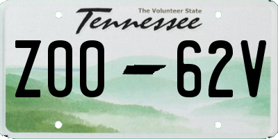TN license plate Z0062V