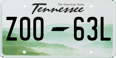 TN license plate Z0063L