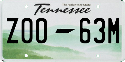 TN license plate Z0063M