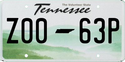 TN license plate Z0063P