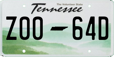 TN license plate Z0064D