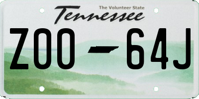 TN license plate Z0064J