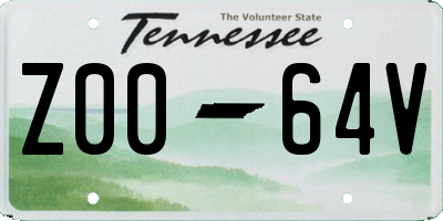 TN license plate Z0064V