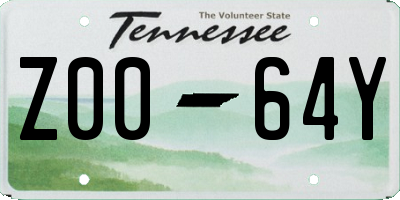 TN license plate Z0064Y