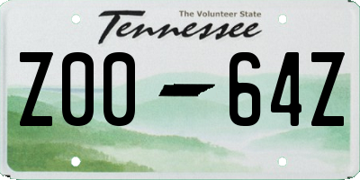 TN license plate Z0064Z