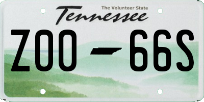 TN license plate Z0066S