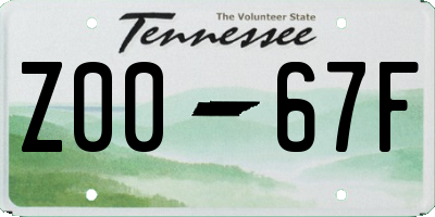 TN license plate Z0067F