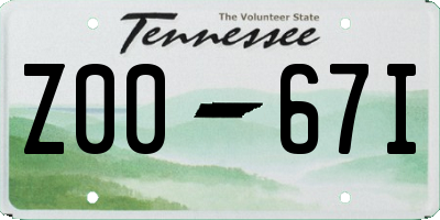 TN license plate Z0067I