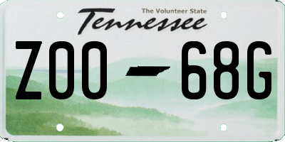 TN license plate Z0068G