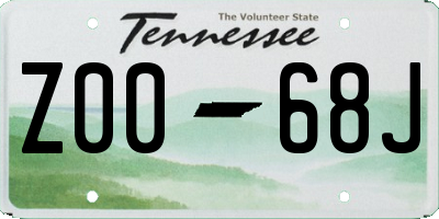 TN license plate Z0068J