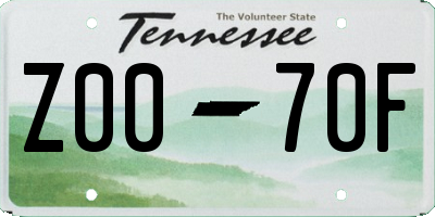 TN license plate Z0070F