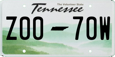 TN license plate Z0070W