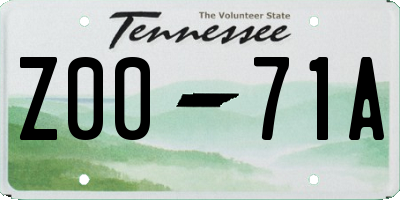 TN license plate Z0071A