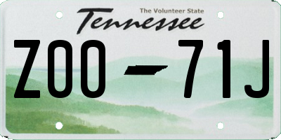 TN license plate Z0071J