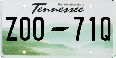 TN license plate Z0071Q
