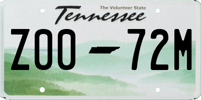 TN license plate Z0072M