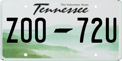 TN license plate Z0072U