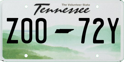 TN license plate Z0072Y